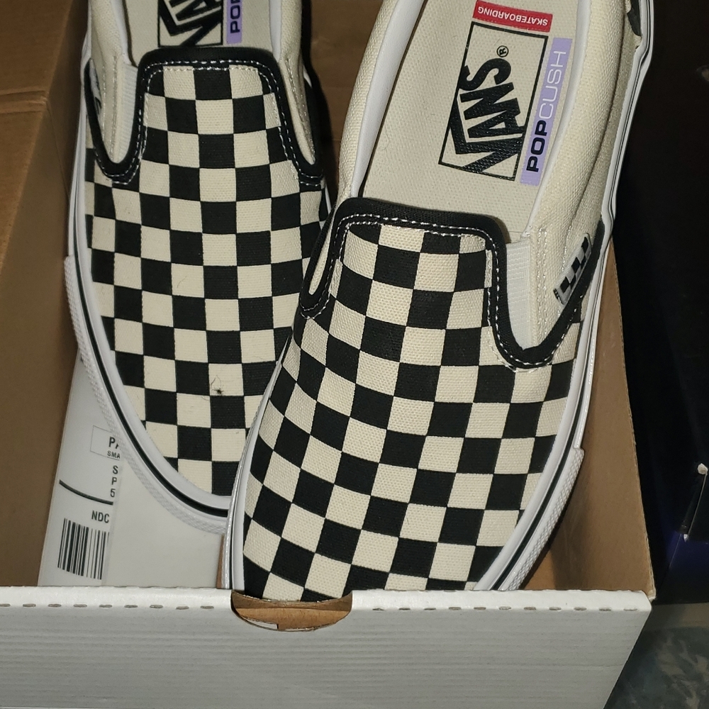 Vans checkered slip_ons womens 9.5 men 7.5